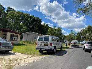 Hernando County Sheriff's deputies and forensic units on the scene of a shooting investigation near Shayne Street and Cook Avenue on May 12, 2022 - Photo by Patrick Hramika