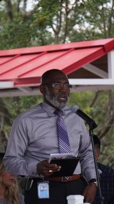 Pastor Dell Barnes/May 5, 2022 National Day of Prayer, Brooksville Commons / courtesy of Javen Mirabella