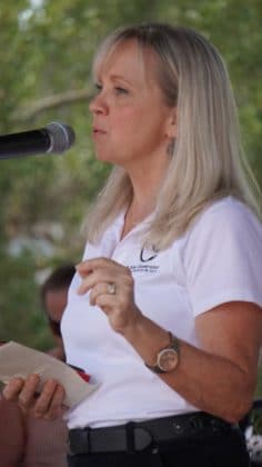 Cheryl Bennett praying for the Unborn and at risk mothers/ May 5, 2022 National Day of Prayer, Brooksville Commons / courtesy of Javen Mirabella