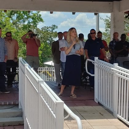Caitlyn Mirabella praying for the churches, as a whole / May 5, 2022 National Day of Prayer, Brooksville Commons/ Photo by Sarah Nachin