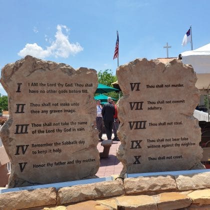 Engravings of the Ten Commandments at the Brooksville Commons