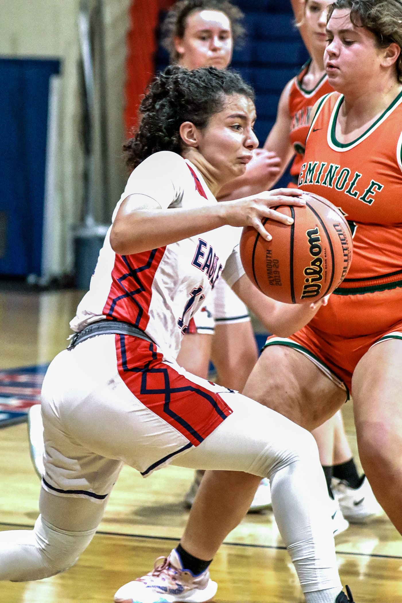 Tuesday night Warhawks take on Eagles in Girls Basketball November 22, 2022. Eagels 11 Jr. Samantha Suarez fights against the Warhawks to keep control of the ball. Photo by Cheryl Clanton.