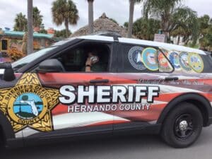 A deputy patrols Pine Island on November 9, 2022 before TS Nicole arrives.