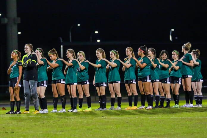 Weeki Wachee Girls Soccer Team Wednesday night before game against Citrus. Photo by Cheryl Clanton.