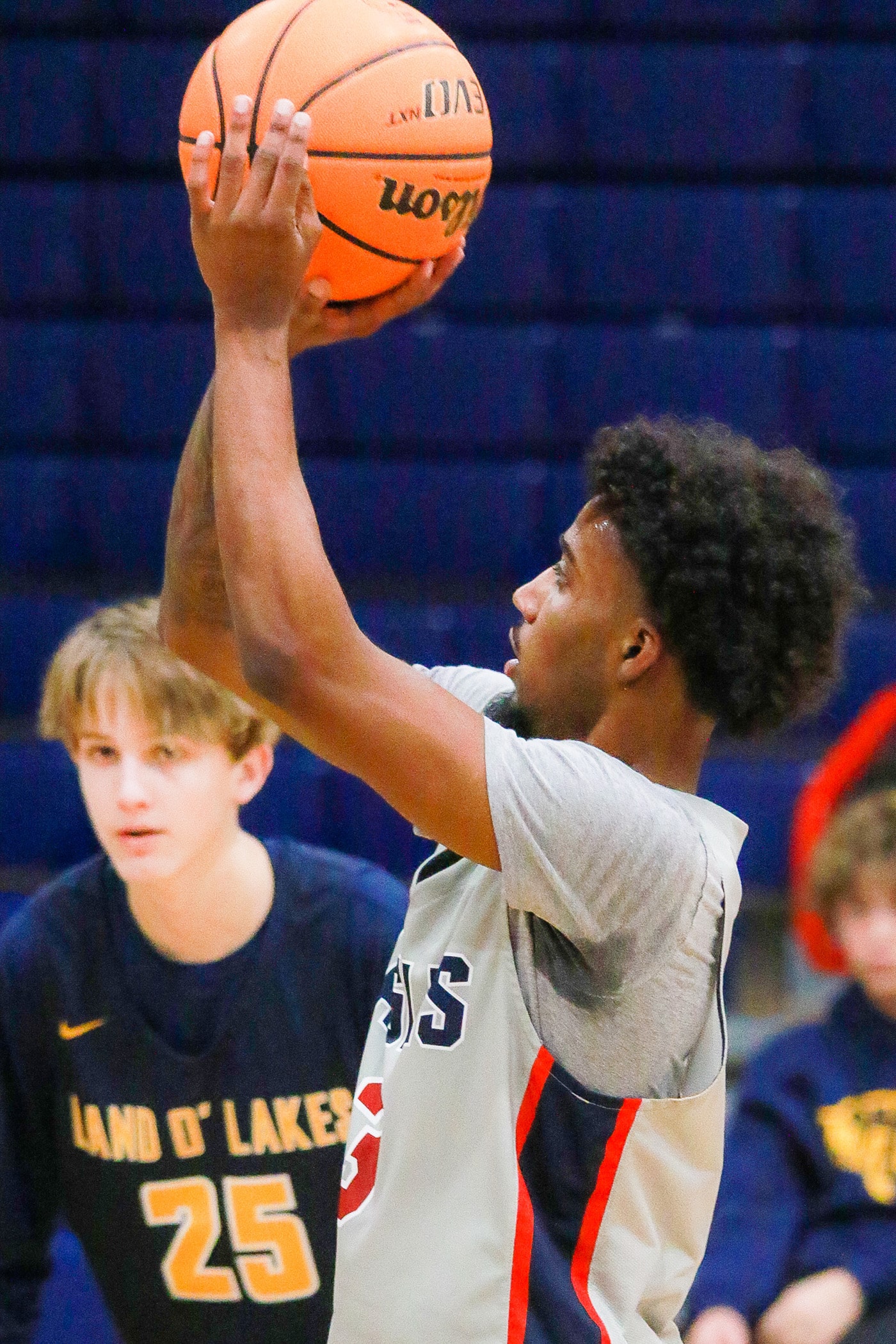 Friday evening 12/23/22 at Springstead Boys Basketball Greg O'Connell Holiday Shootout, Eagles #3 Tyree Davis setsup to shoot his penalty shot. Photo by Cheryl Clanton.