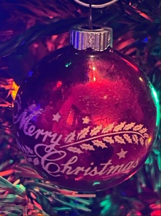 This Shiny Brite ornament is on my tree this year and is from my family’s collection. It’s hard to pick a favorite! Photo by Judy Warnock.