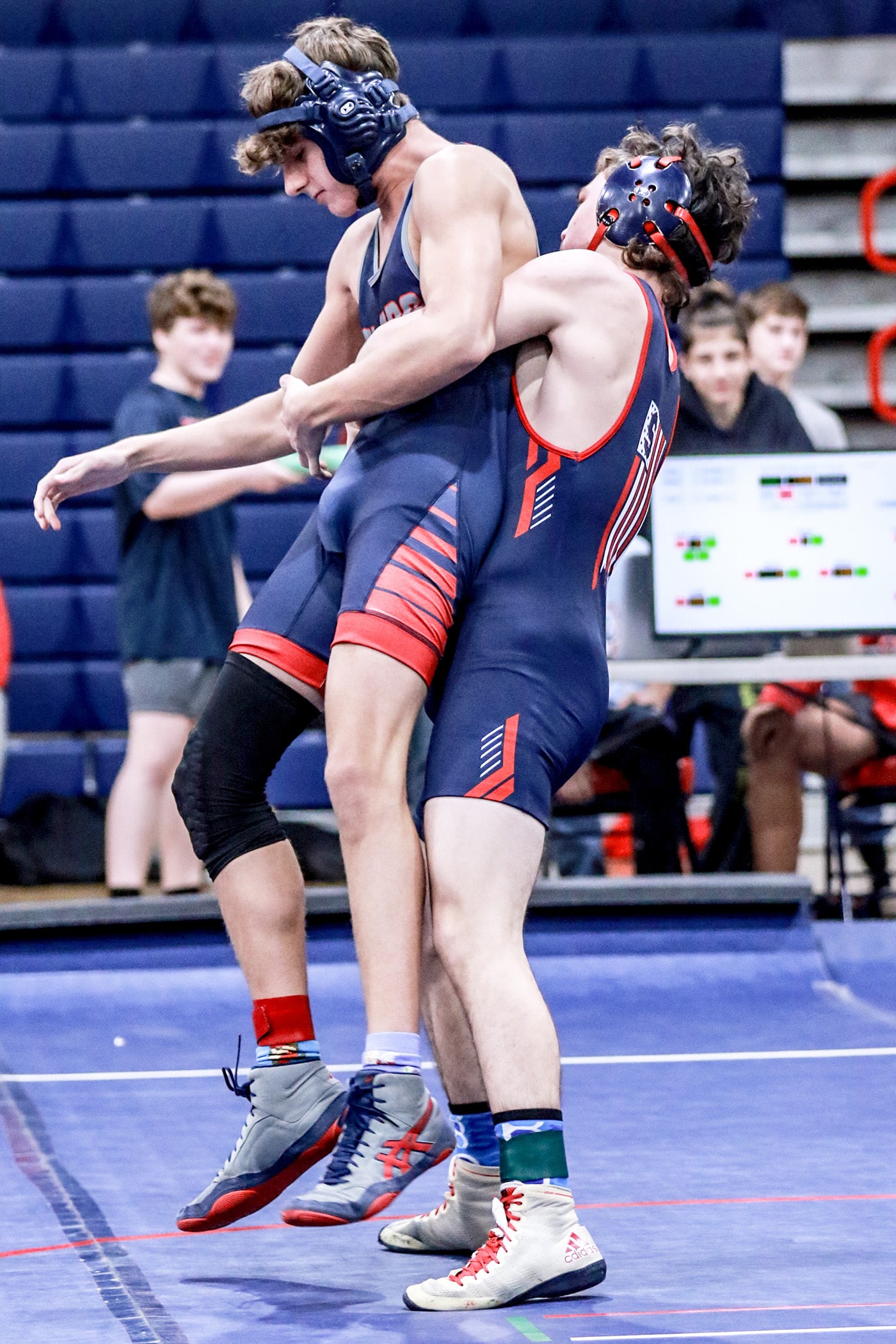 1/6/23 Friday afternoon Eagles Wrestler Josh in a match against Fivay in the District Duels. Photos by Cheryl Clanton.