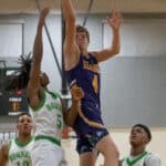 Hernando High , 4, Will Pique goes to the basket against Weeki Wachee Tuesday night. Photo by JOE DiCRISTOFALO