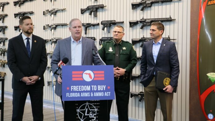 Wilton Simpson, announces proposed legislation, Florida Arms and Ammo Act. Photo courtesy of the Florida Department of Agriculture and Consumer Services