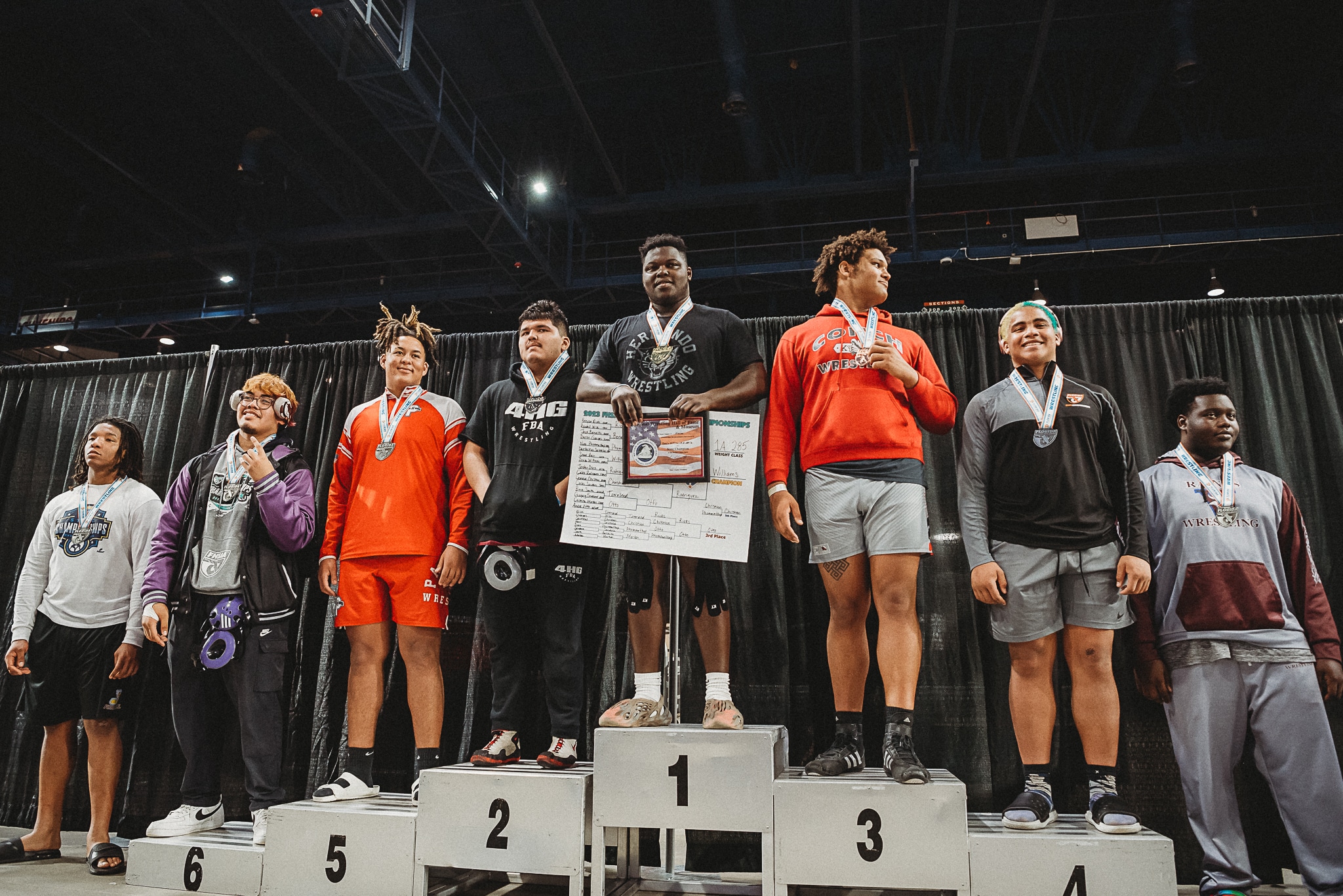 Devin Williams atop podium at FHSAA State Championships. 2023 State Championships, Kissimmee , Fla. Photo by Cynthia Leota.