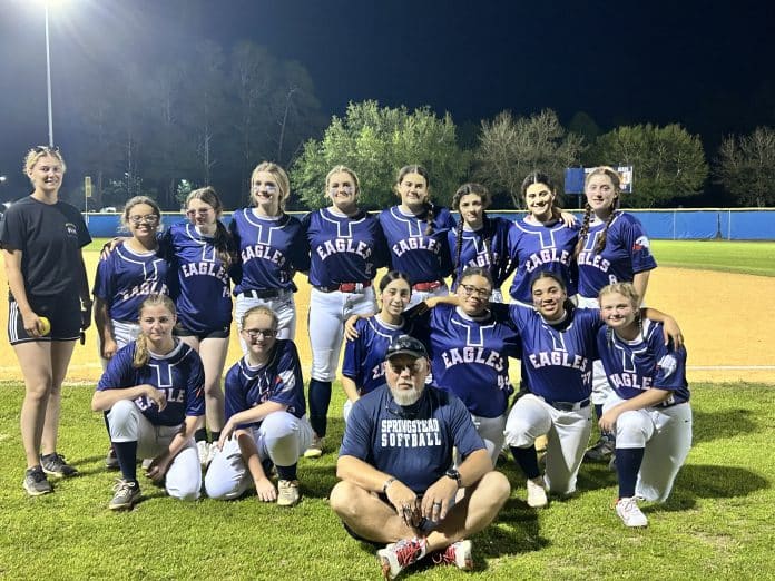 Springstead High School Junior Varsity Softball team and coaches. Photo courtesy of Kristen Gad.