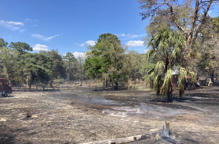 Brush fire on Seely Ln - Photo courtesy of HCFR 3/21/23
