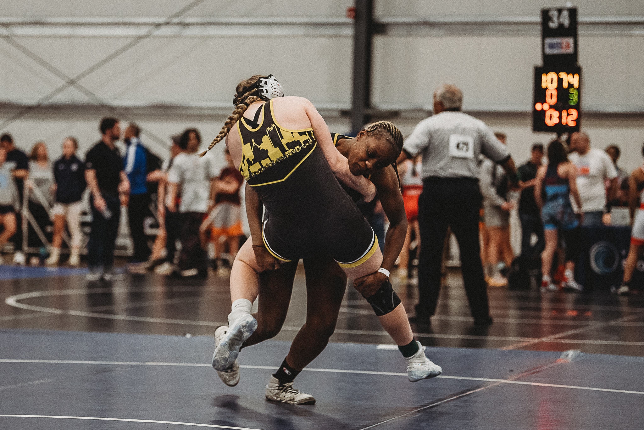 Olivia Brown takes her opponent down at the 2023 High School National Championship in Virginia Beach, VA.
