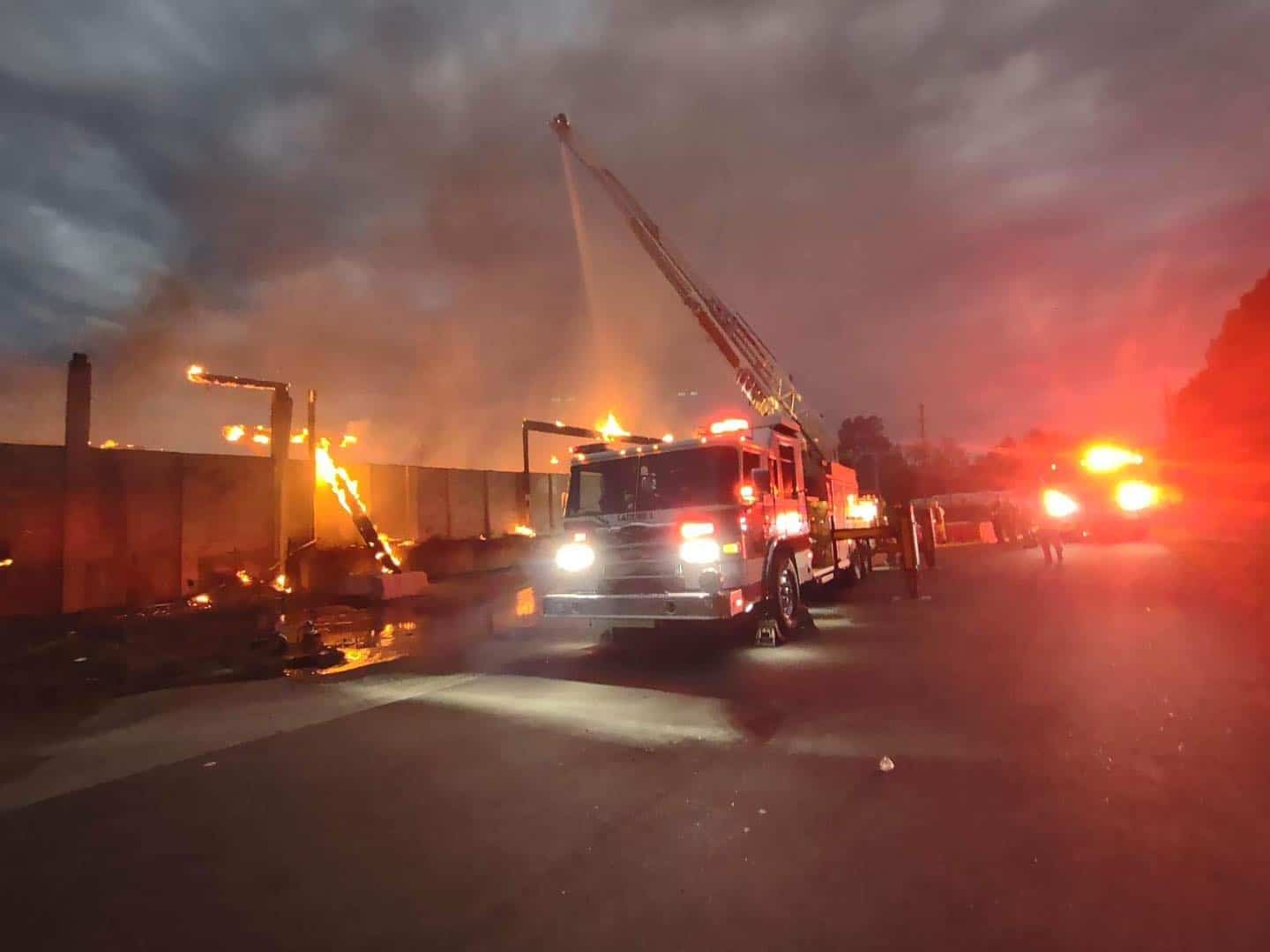 Fire rescue crews working to extinguish the fire at Hernando County Recycling Center on April 8, 2023. Photo Courtesy of the Hernando County Fire Rescue