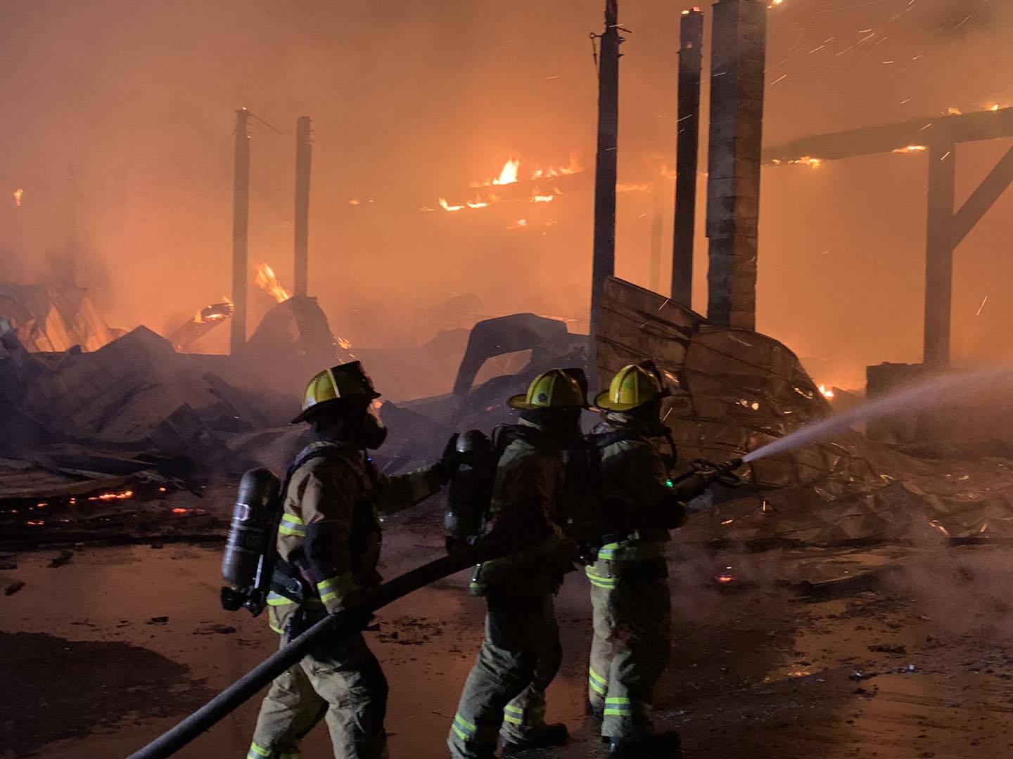 Fire rescue works the Hernando County Recycling Center Blaze on April 8, 2023. Photo Courtesy of the Hernando County Fire Rescue