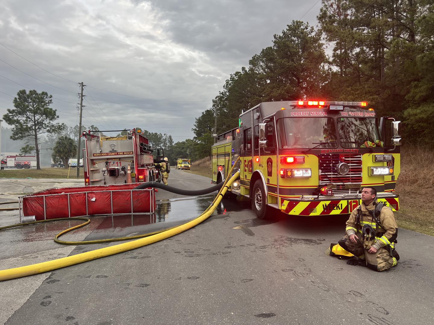 Fire rescue responds to the Hernando County Recycling Center Blaze on April 8, 2023. Photo Courtesy of the Hernando County Fire Rescue