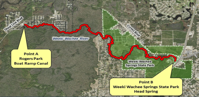 FWC Weeki Wachee Springs Protection Zone Map courtesy of Hernando County