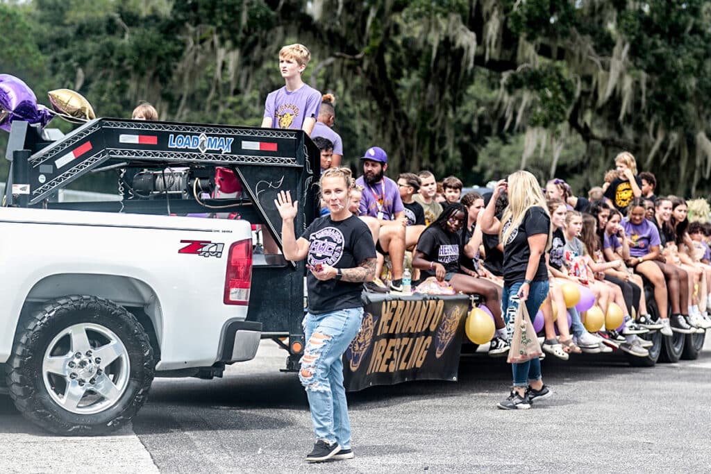2023 HHS Homecoming Parade  Wrestling Float [Credit: Cheryl Clanton]