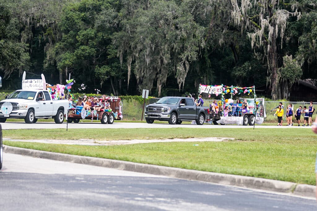 2023 HHS Homecoming Parade  Floats lined up and ready [Credit: Cheryl Clanton]
