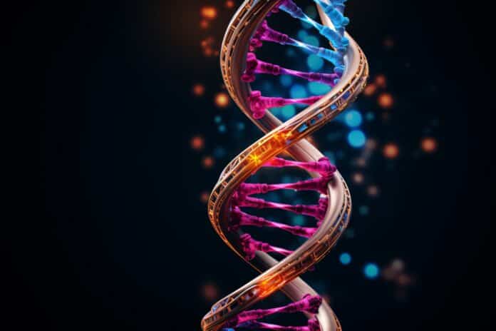 DNA Double Helix representing Genetics.