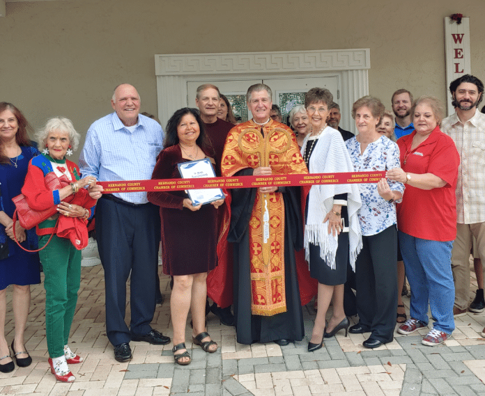 Christ the Savior Greek Orthodox Church celebrates their Chamber of Commerce ribbon cutting. [Credit: Sarah Nachin]