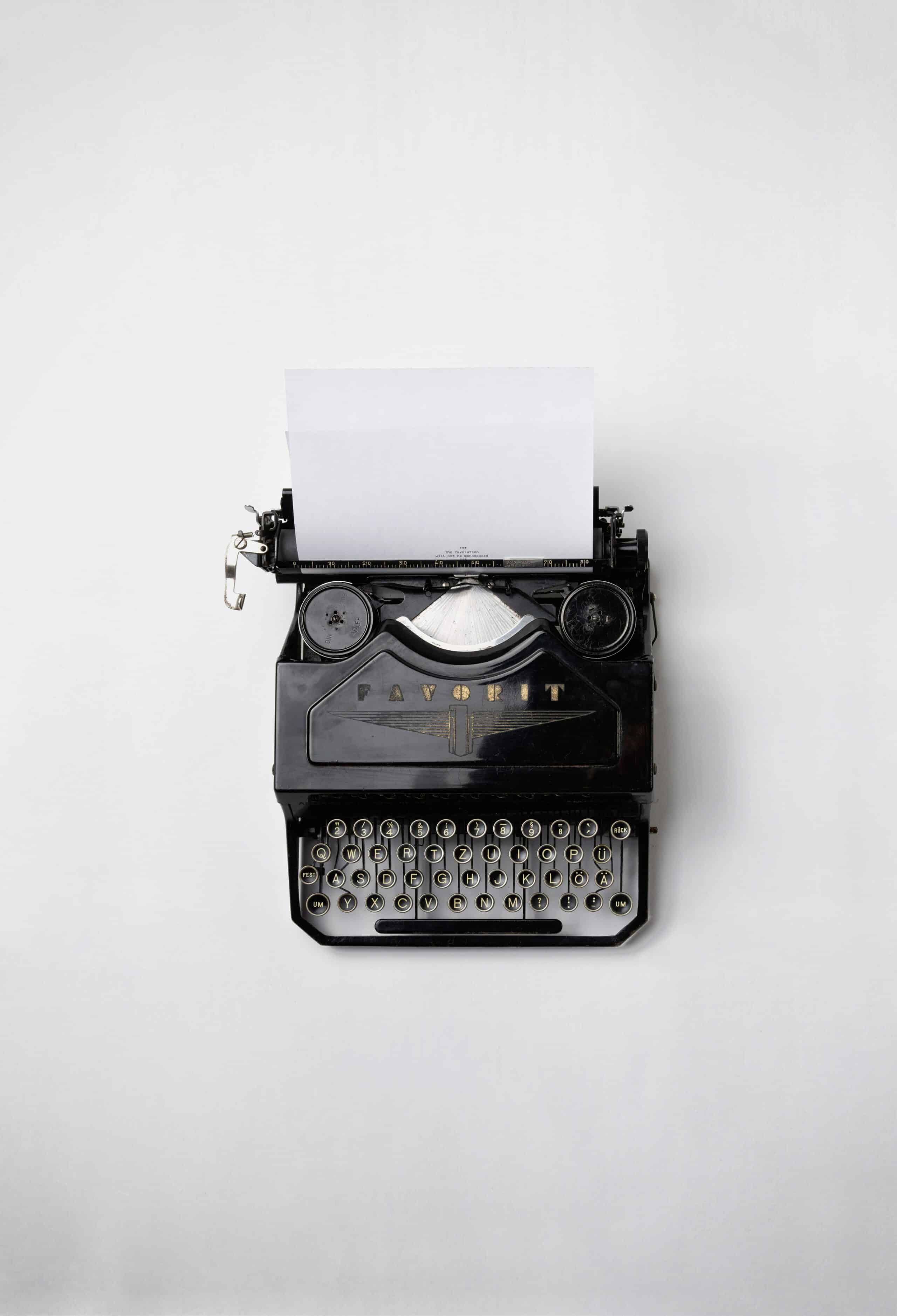 Typewriter. [Photo by Florian Klauer on Unsplash]