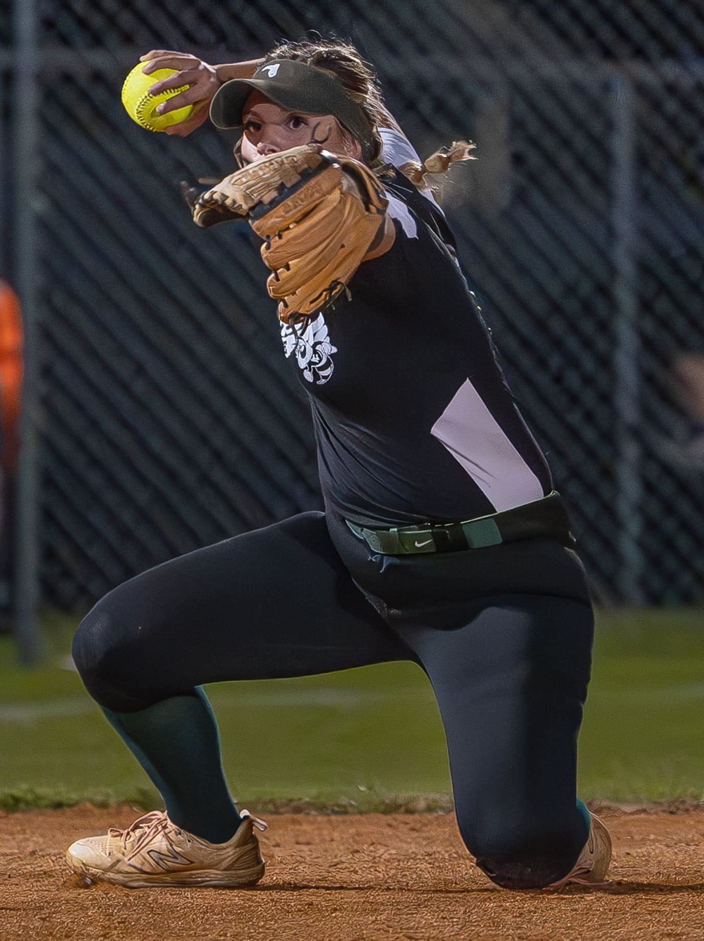Weeki Wachee High shortstop Taylor Laviano targets a throw to first base Tuesday night at Springstead High. [Photo by Joe DiCristofalo]