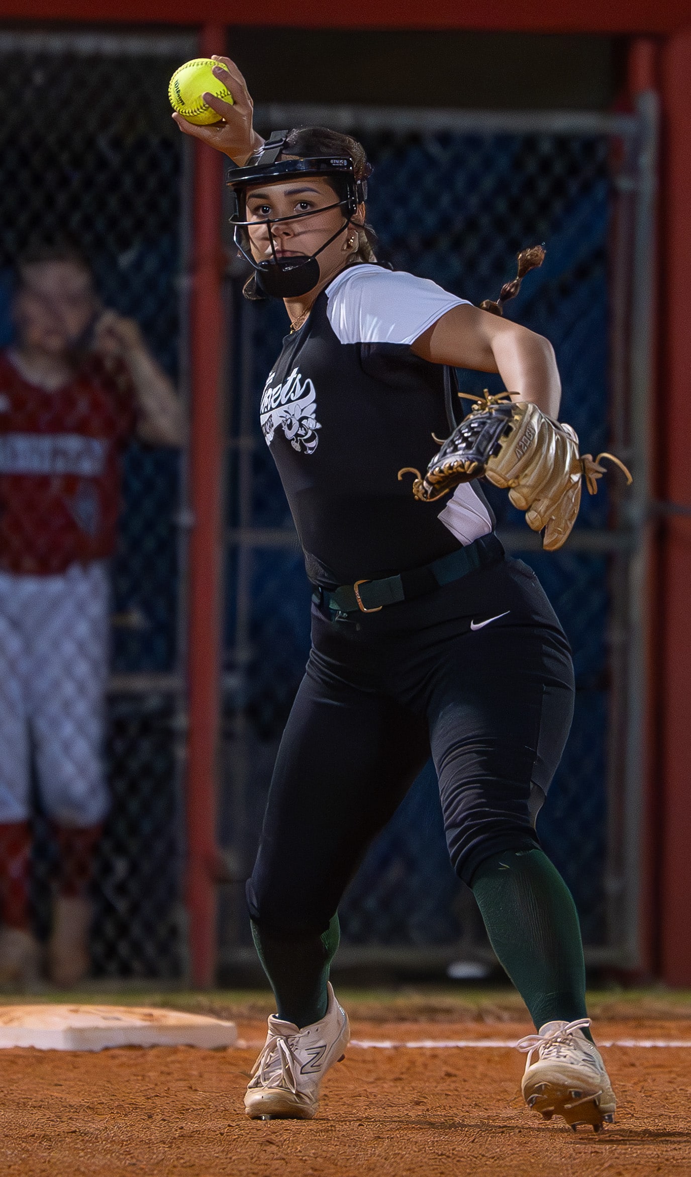 Weeki Wachee High third baseman, Jayden Russo throws out a Springstead runner Tuesday night at Springstead High. [Photo by Joe DiCristofalo]