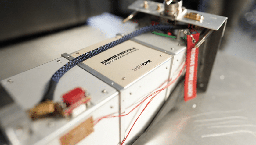 A camera, designed by students at Embry-Riddle Aeronautical University in Daytona Beach, will detach from the Nova C just before landing and film the landing from a third-person perspective.