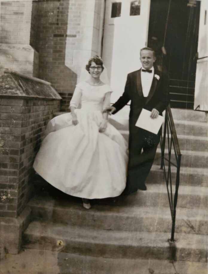 Jim and Linda at their wedding on October 22, 1961.