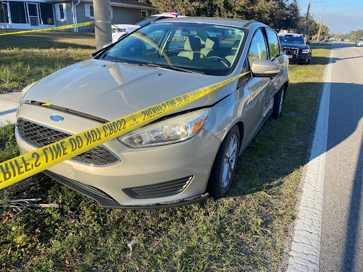 Sedan involved in the hit and run on two on duty school crossing guards for Fox Chapel and Explorer K-8 on Feb. 14, 2024. Credit: HCSO