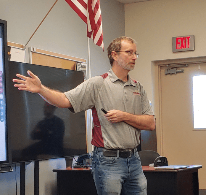 Dr. Tim Baghurst taught a workshop on building a team culture. Dr. Baghurst is a professor of athletic coaching and director of FSU COACH: Interdisciplinary Center for Athletic Coaching. [Credit: Sarah Nachin]