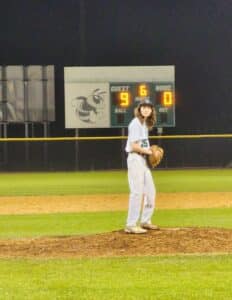 Weeki Wachee Senior LHP Nick Heavens, 25, looks to deliver a pitch in Tuesday night's matchup. [Photo by Austyn Szempruch]