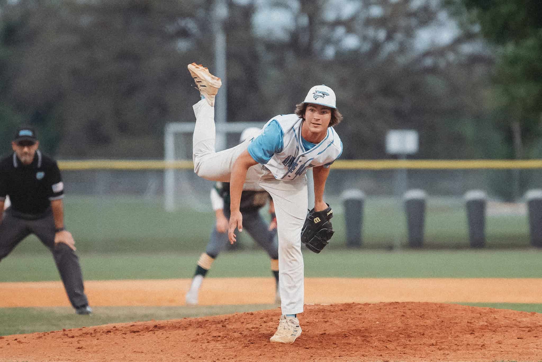 Nature Coast's Raymond Groetsch pitches against Cypress Creek. [Photo by Cynthia Leota]