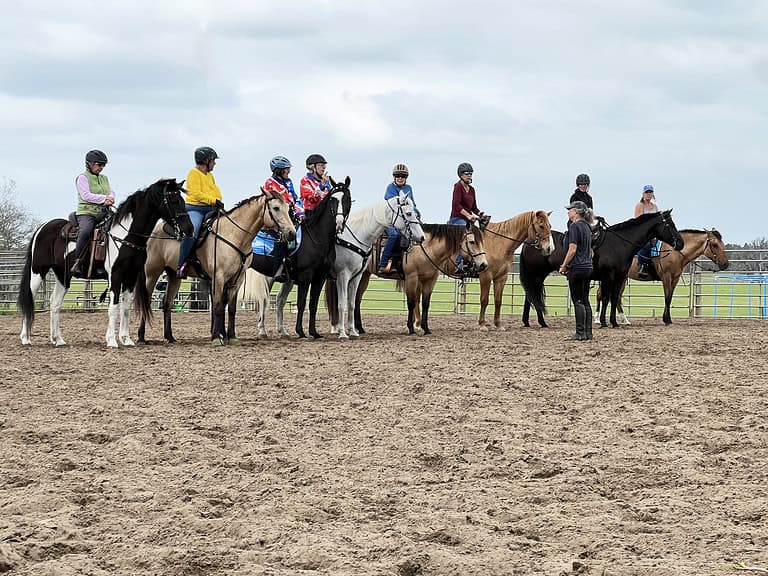 The Equestrian Drill Team practices their routine. Courtesy Photo
