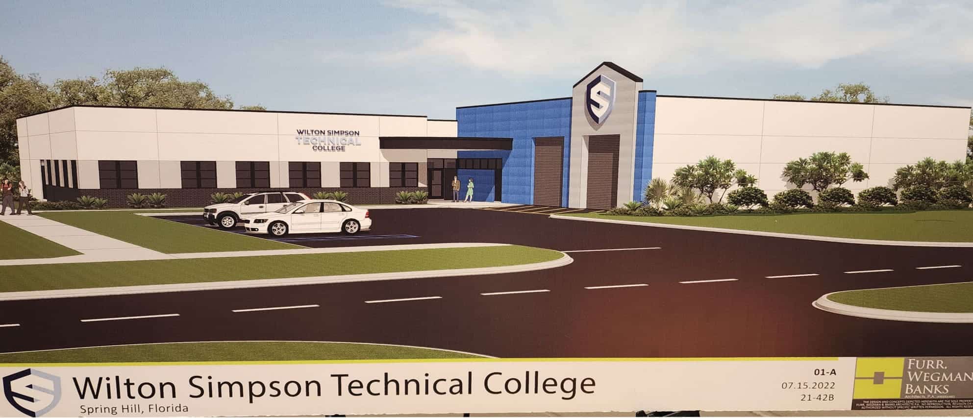 Artist’s rendering of the new Wilton Simpson Technical College at Brooksville Airport. [Courtesy of Hernando County School District]