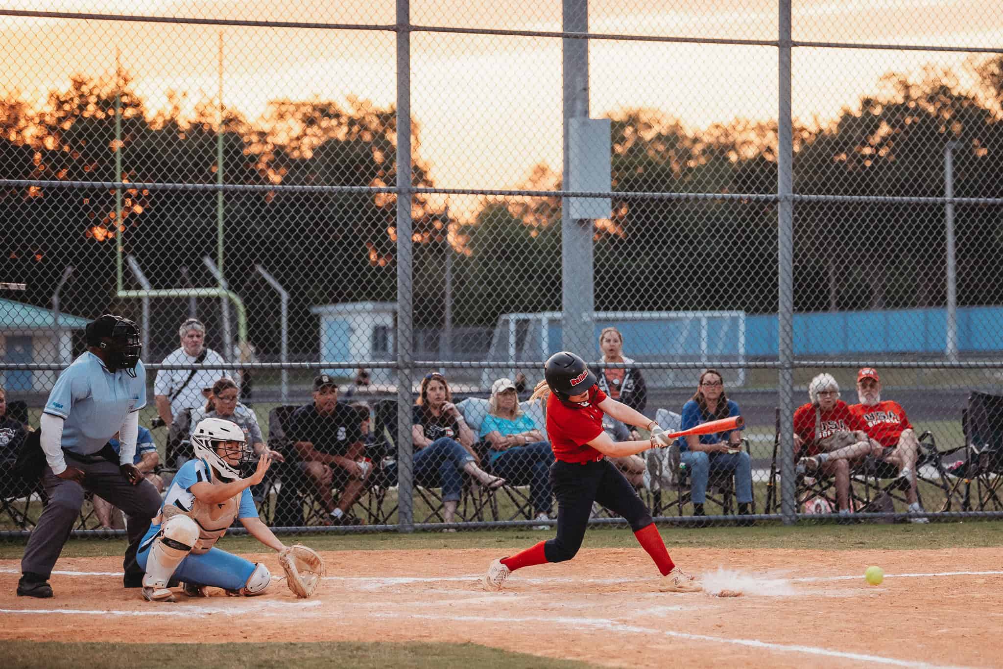 Liberty Savarese (SR) hits a line drive for a base hit. [Photo by Cynthia Leota]