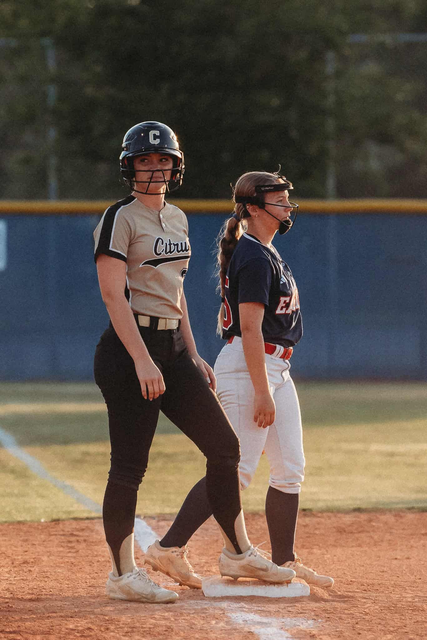 Braylen Borneman of Citrus makes it to 3rd base and looking to run home. [Photo by Cynthia Leota]