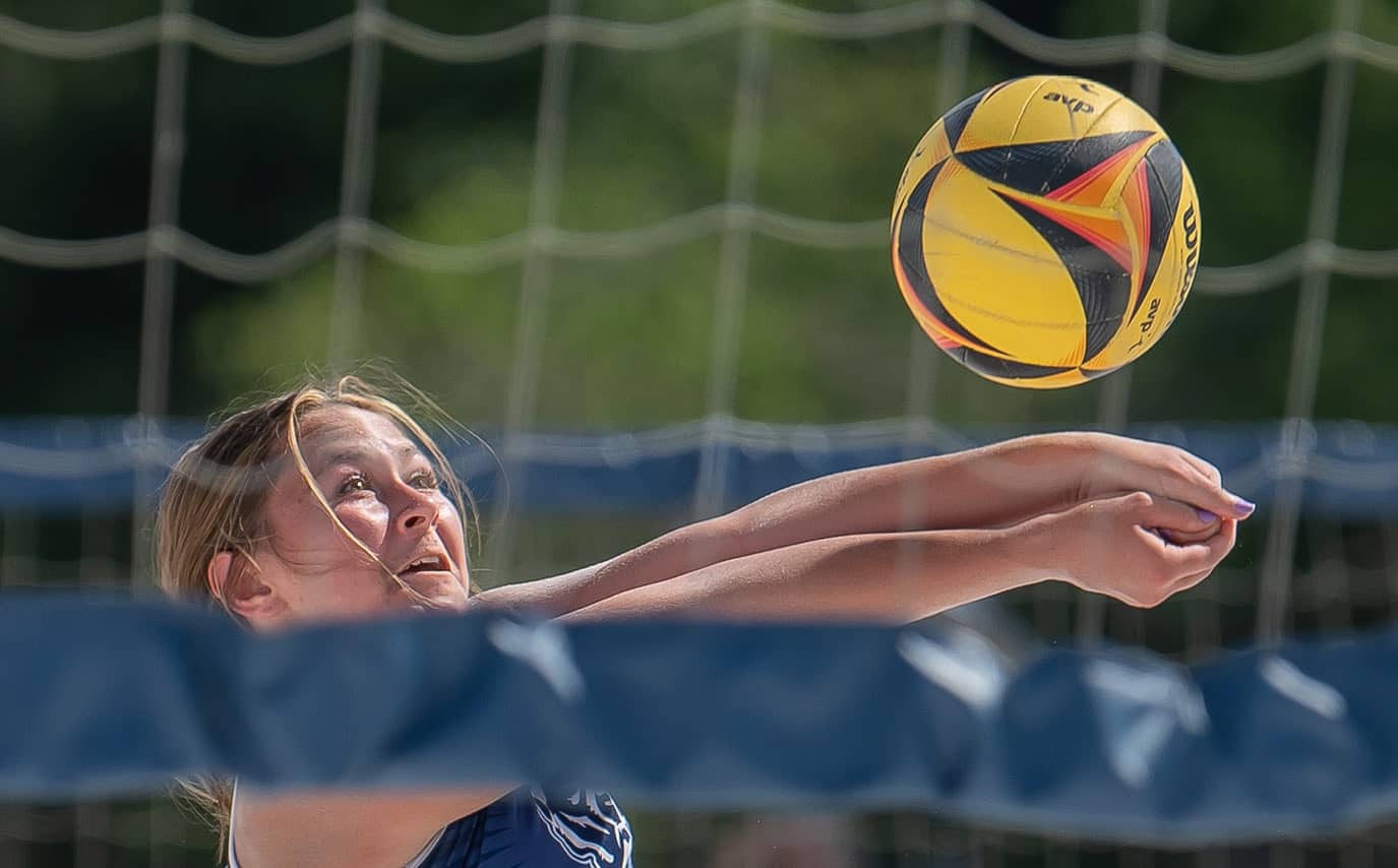 Central High’s Dasha Prasalov concentrates on a volley during a match with Carrollwood Day in the 1A District 16 quarterfinals held at Bishop McLaughlin High School. Photo by [Joseph DiCristofalo]