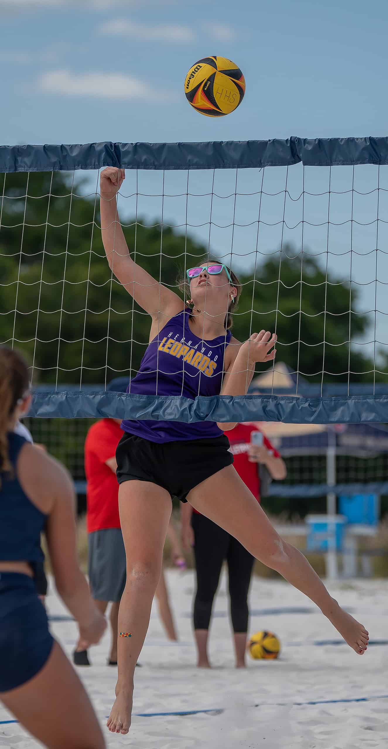 Hernando High’s Jessa Sittig elevates for a kill shot in a match versus Springstead in the 1A District 16 quarterfinals held at Bishop McLaughlin High School. Photo by [Joseph DiCristofalo]