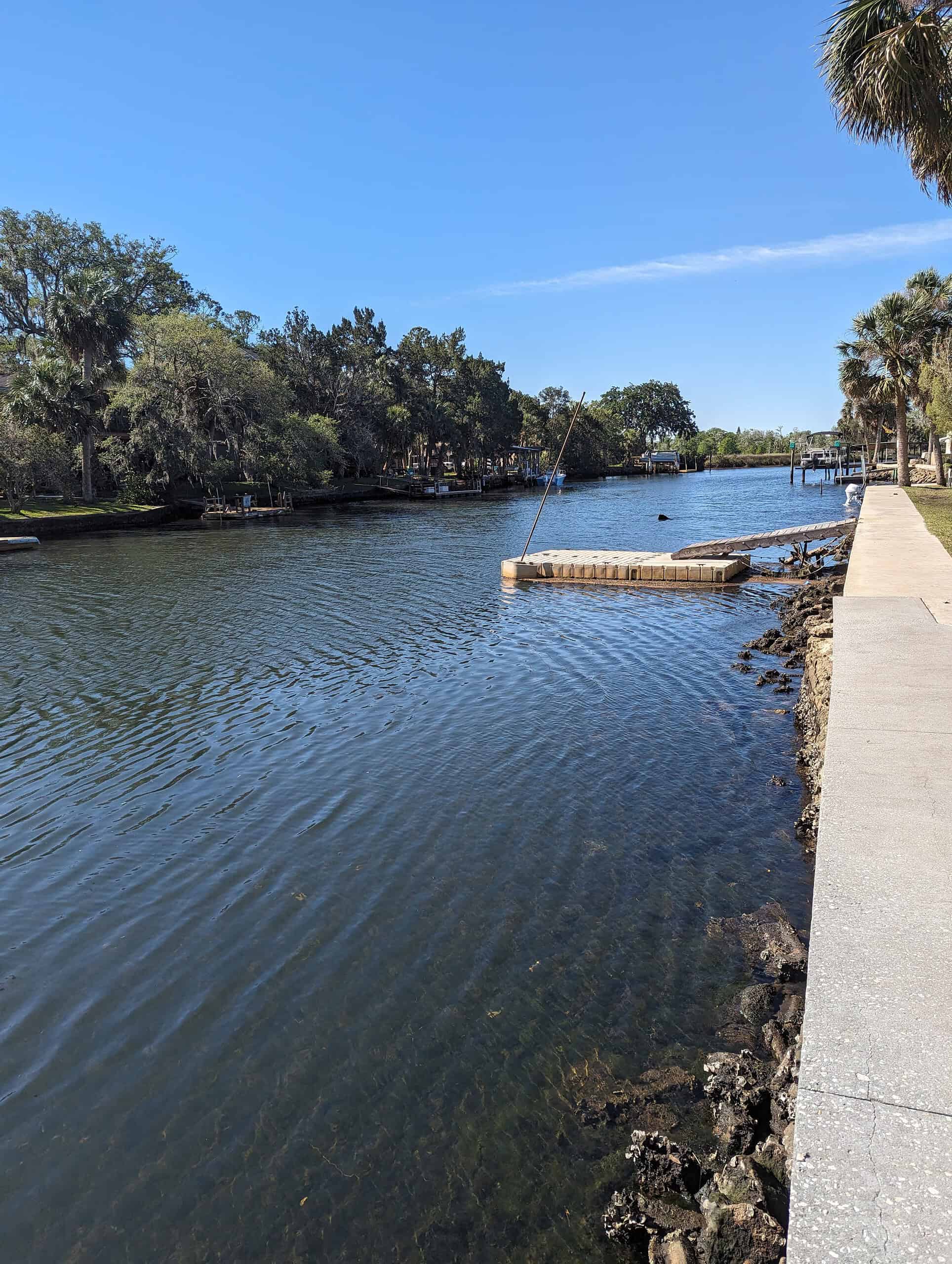 A view of the Mud River from Mary's Fish Camp dock. [Credit: Rocco Maglio]