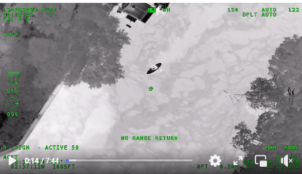 Aviation Unit footage of missing kayaker.
