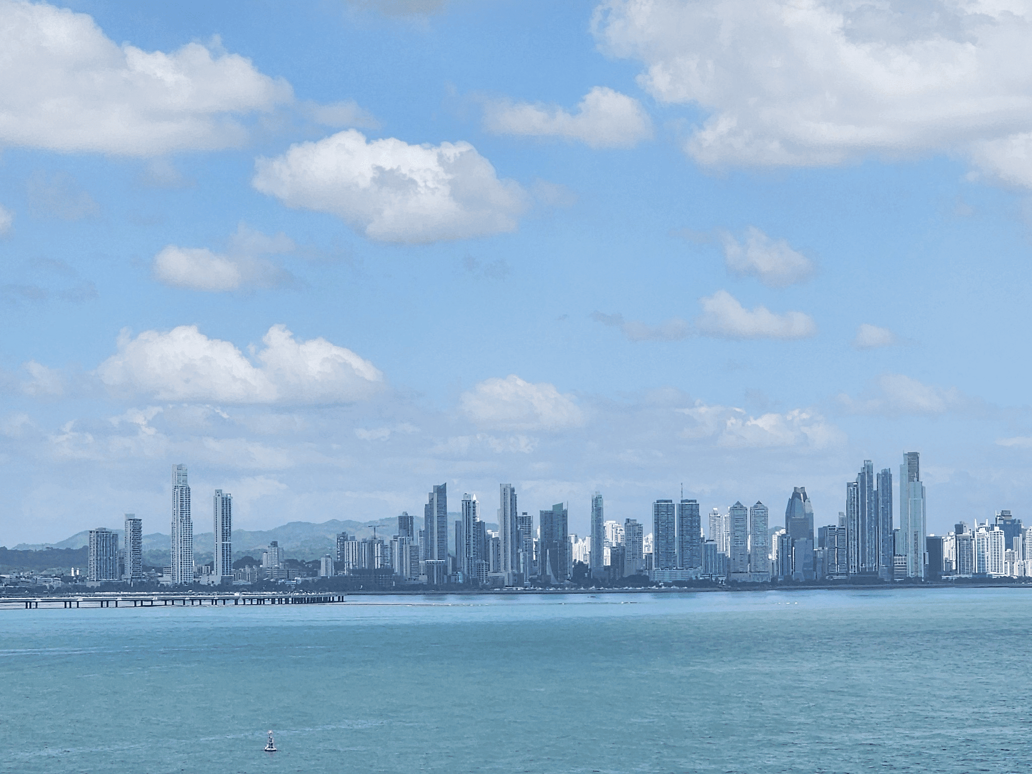 The skyline of Panama City by day.