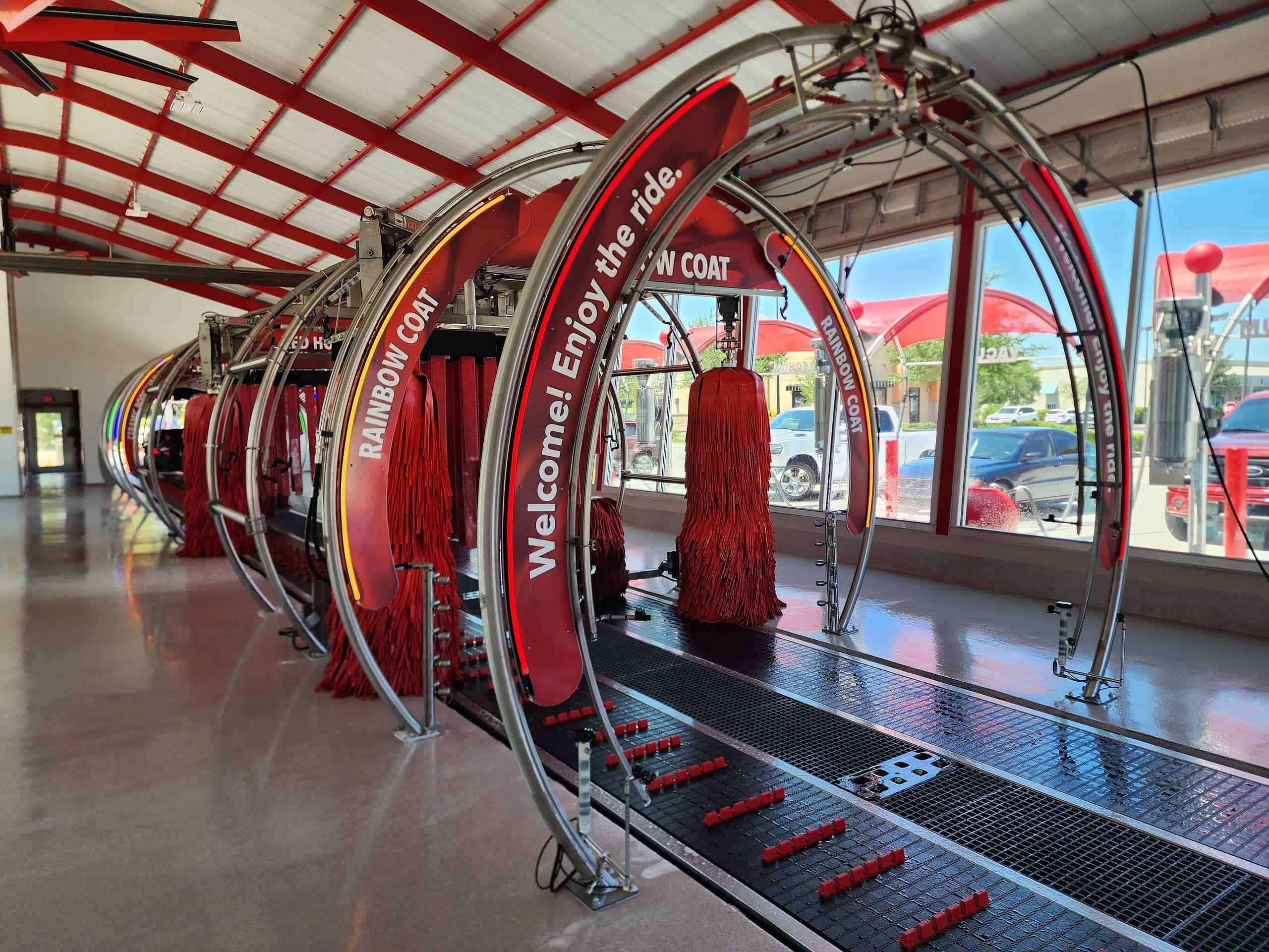 Tommy's Express Car Wash uses conveyor belts to carry customers' cars through the wash. [Photo by Austyn Szempruch]