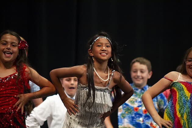 (L to R) Gianna Klebler, Janie Padilla and Daphne Rader in "Evolution of Dance"