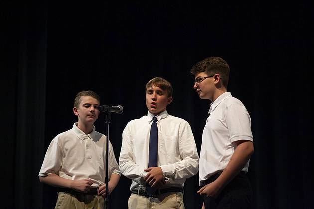 (L to R) Alexander Jorge, Robert Rey and Barrett Fromhart in "One Liners"