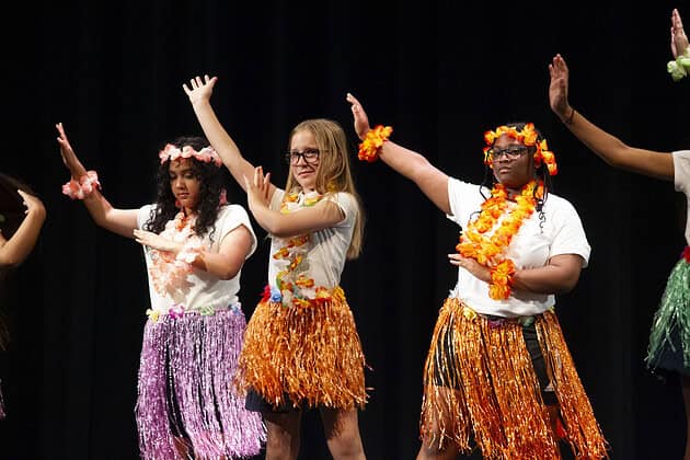 Hula Dancing (L to R) Emily De Los Rios, Kendra Rader and Janae Davis