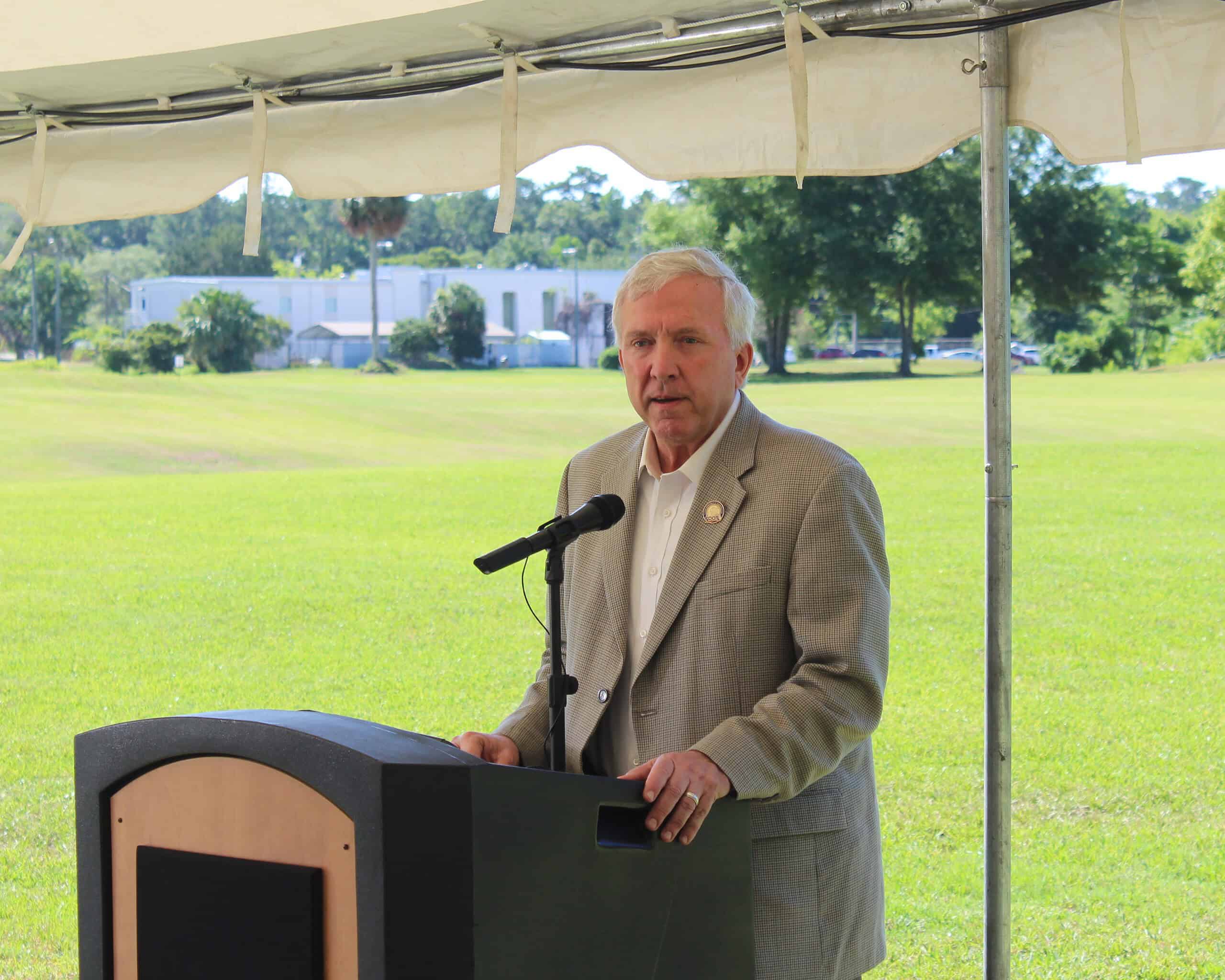 FDOT District Secretary David Gwynn speaks at Wednesday's ribbon cutting ceremony. [Photo by Austyn Szempruch]
