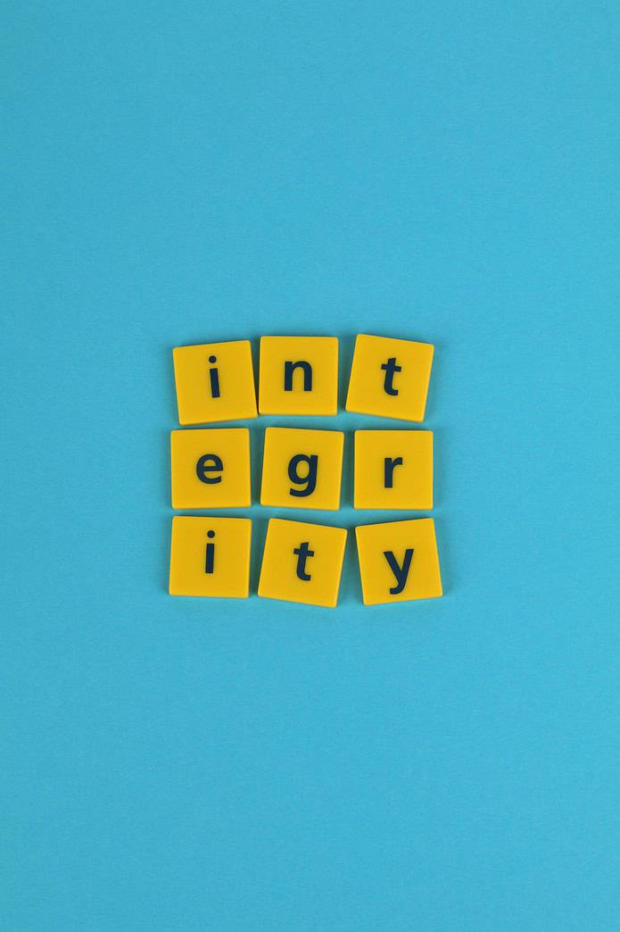 Integrity in box letter