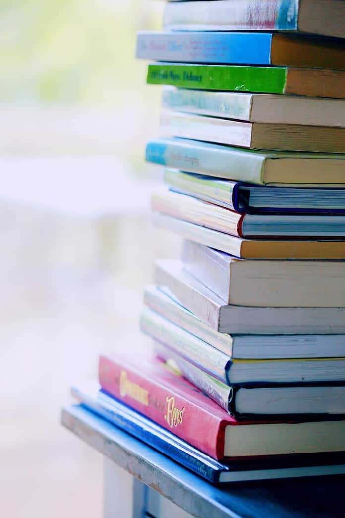 A stack of books.